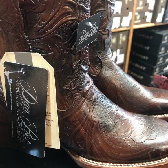 Ladies custom dan post embossed short boot brn NWT - Picture 2 of 8